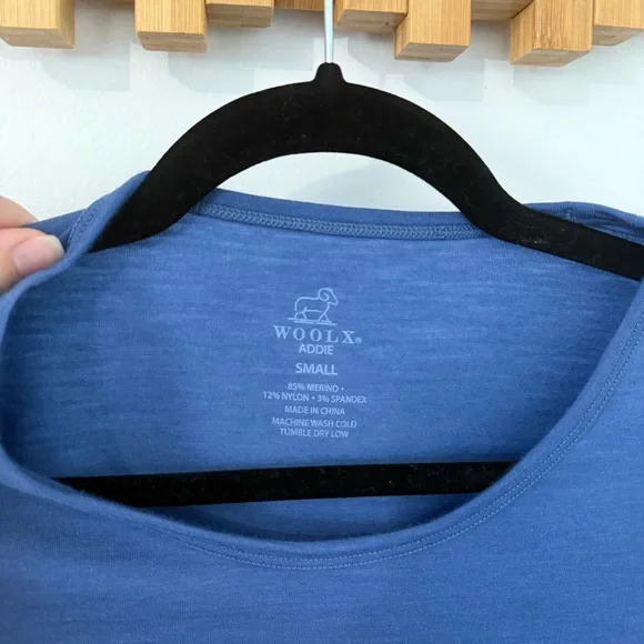 WoolX Women’s Classic Blue Addie Women's Top, Size Small, Merino - Picture 3 of 5